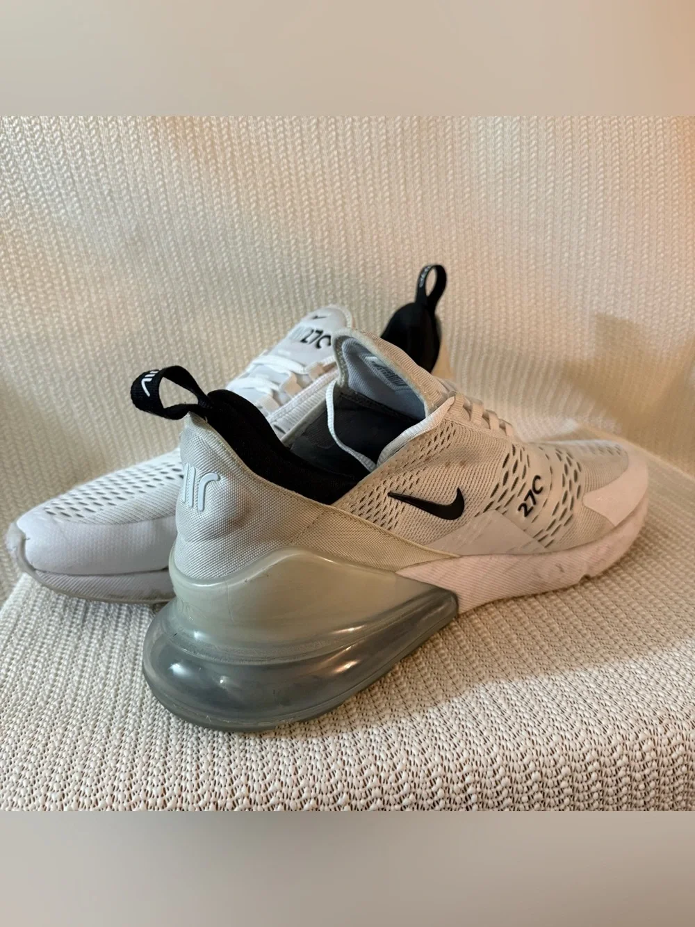 Nike Air Max 270 Men's Athletic Sneakers - White/Black Size 13 - Picture 2 of 7